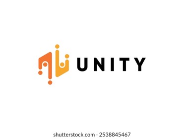 logotipo de pessoas abstratas. ícone de trabalho em equipe digital simples vetor design