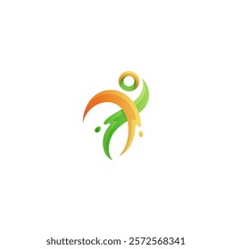 abstract people logo with splash effect in 3d design style