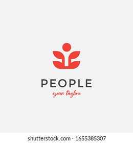abstract people logo for sport,fitness,spa,gym,trainer design template