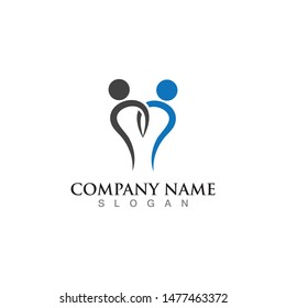 Abstract people logo template design vector, emblem concept creative