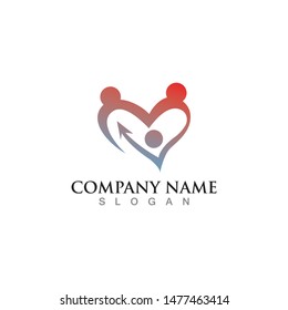 Abstract people logo template design vector, emblem concept creative