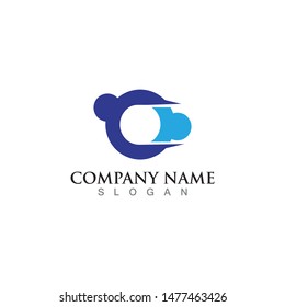Abstract people logo template design vector, emblem concept creative