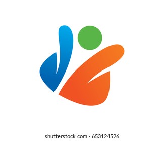 Abstract People Logo Template Design Vector, Emblem, Design Concept, Creative Symbol, Icon