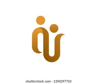 Abstract People Logo Template, Icon, Symbol - Vector