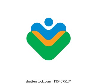 Abstract People Logo Template, Icon, Symbol - Vector