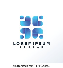 abstrakte Menschen Logo-Vorlage bereit zur Verwendung