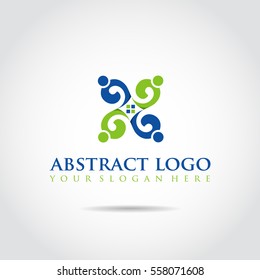 Abstract People Logo Template. For real estate. Vector Illustrator eps.10