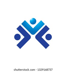 Abstract people logo template vector icon design