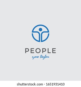 Abstract people logo vector design. for Gym, sports games, fitness, trainer vector logo. Active person with leaf logo. Fitness, sport web icon
