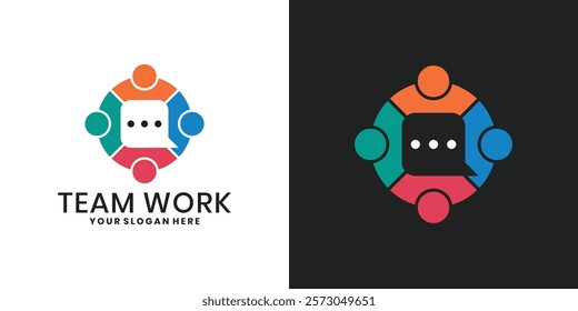 Abstract people logo vector design for teamwork, diversity, community, sign and symbol