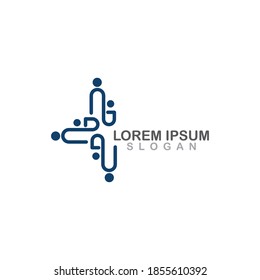 Abstract people logo Vector Emblem Design Template. Creative Circle of People Icon