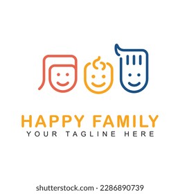 Abstract People logo vector template. Family icon line style. Can be used for Teamwork and Family Logo.