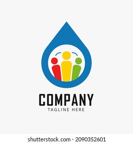abstract people logo in water vector for business company concept