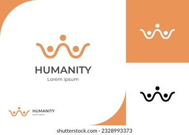 Resumen Diseño del icono del equipo de la red People, símbolo del icono humano. elemento de plantilla de diseño de logotipo de línea