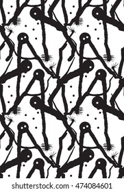 Abstract people on white.Abstract seamless design. Seamless pattern.
