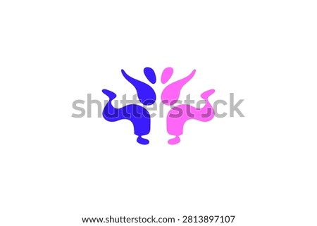 Abstract People Partnership and Harmony Vector Logo