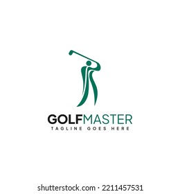 Abstract People Playing Golf Master Logo Vector