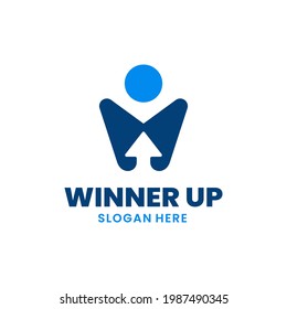 Abstract People Progress Logo Template Design. Creative arrow up logo, growth and success concept.