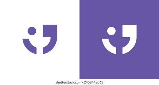 Abstract People and Quotes Logo Icon Symbol Vector Design Inspiration.