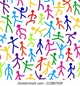 Abstract people seamless pattern.