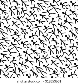 Abstract people seamless pattern.