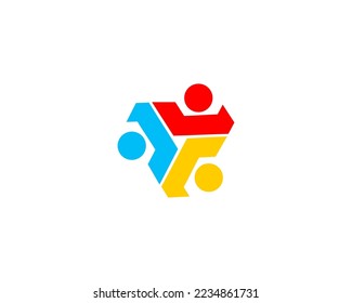 abstract people social community logo vector