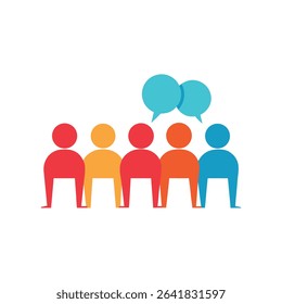 Abstract People Standing in Line Unity Concept