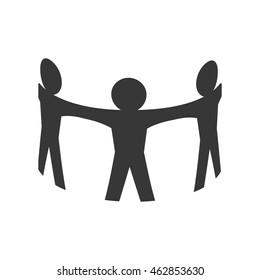 Abstract people and support concept represented by teamwork icon. Isolated and flat illustration