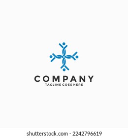 Abstract people symbol, togetherness and community concept design,