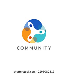 Abstract People symbol, togetherness and community concept design, creative hub, social connection icon, template, and logo set