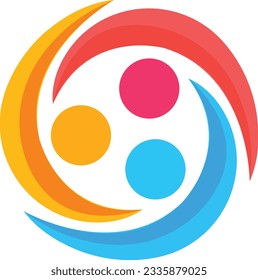 Abstract People symbol, togetherness and community concept design, creative hub, social connection icon, template and logo set