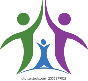 Abstract People symbol, togetherness and community concept design, creative hub, social connection icon, template and logo set