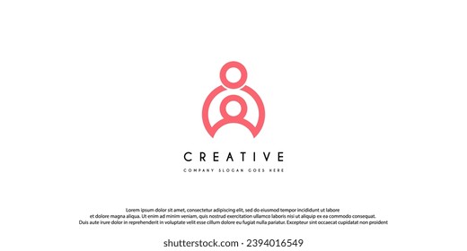 Abstract People symbol, togetherness and community concept design, creative hub, social connection icon, template and logo set