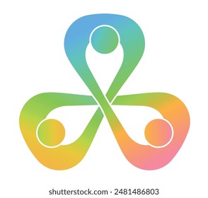 Abstract People symbol, togetherness and community connecting people icon