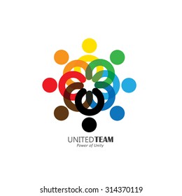 abstract people team & teamwork - vector logo icon. this icon can also represent friends together, employees union, kids or children playing, unity, diversity