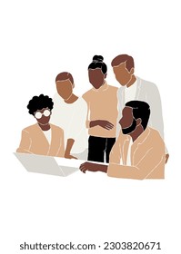 Abstrakte Menschen Teamarbeit Illustration. Vektorgrafik.