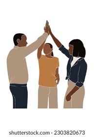 Abstract people teamwork illustration. Vector illustration.
