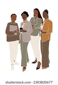 Abstract people teamwork illustration. Vector illustration.