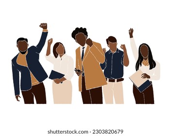 Abstract people teamwork illustration. Vector illustration.
