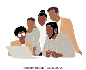 Abstract people teamwork illustration. Vector illustration.