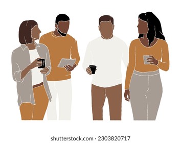 Resumen de ilustraciones de trabajo en equipo de personas. Ilustración vectorial.