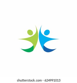 abstract people  teamwork logo