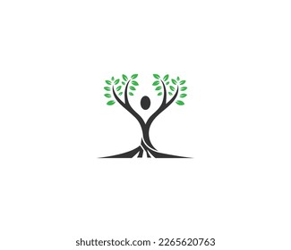 Abstract People Tree Logo Icon Design Template Modern Vector Concept.