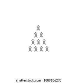 Abstract people triangle, people hierarchy, sign, symbol, art isolated on white