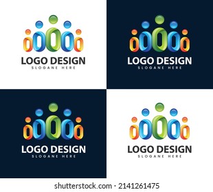 Abstract people usable for teamwork and family logo