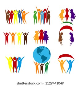 Abstract people vector design isolated on white background.