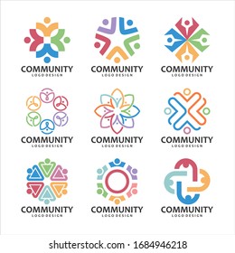 Abstract people vector design represents teamwork, diversity, signs and symbols.