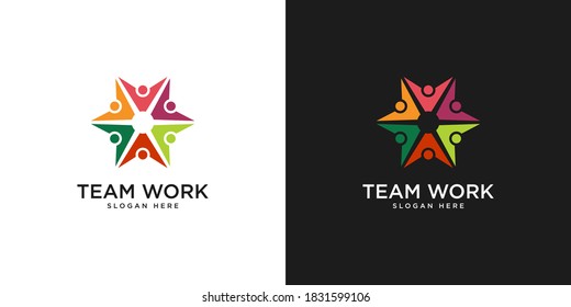 Abstract people vector design represents teamwork, diversity, signs and symbols.