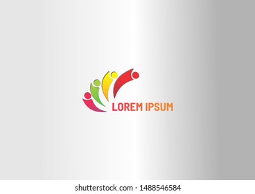 Abstract People Vector Logo Illustration.  