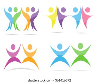 Abstract people vector logo template. 